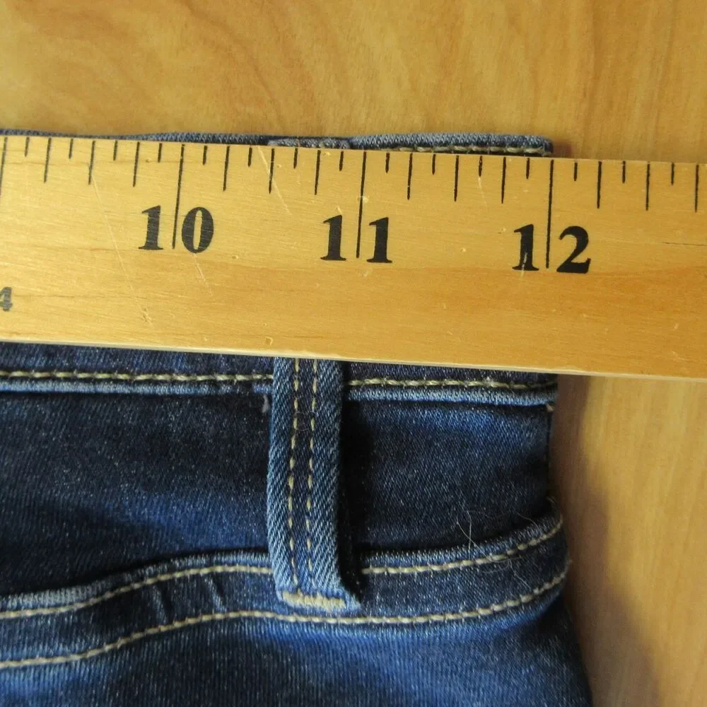 FRAME Le High Rise‎ Straight Leg Jeans Size 25 Sanctuary Dark Blue Denim Raw Hem